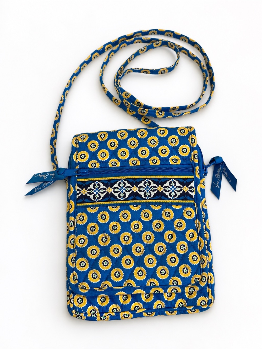 Vera Bradley Riviera Blue Hipster Crossbody Bag Quilted Purse
